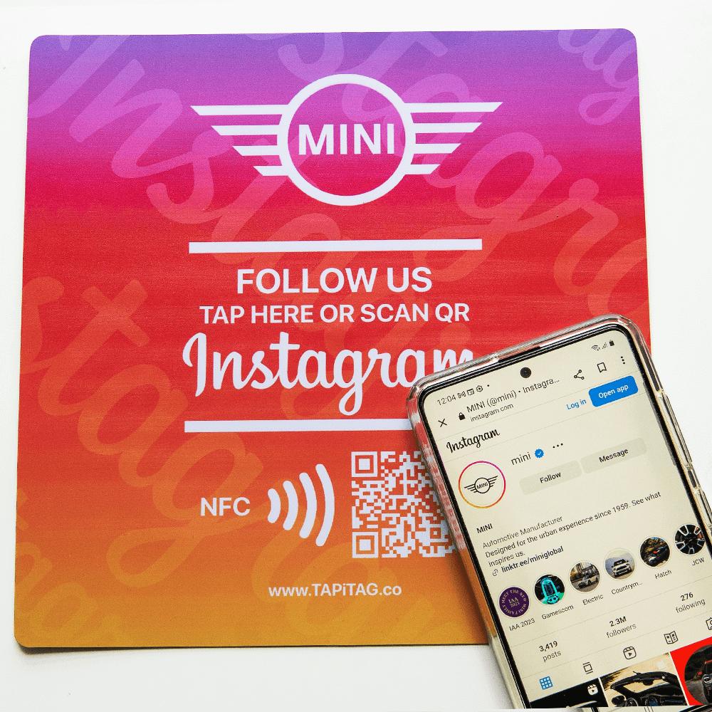 instagram 200mm TAG NFC QR Code square 200mm tag