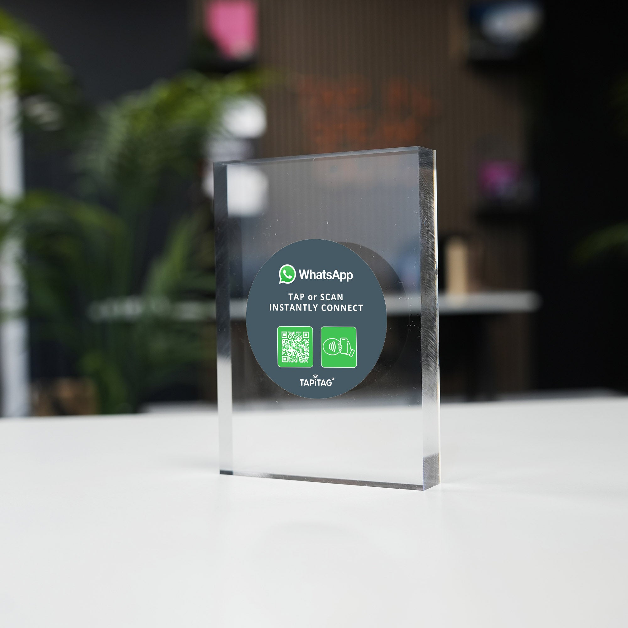 Tapitag WhatsApp NFC Counter Stands – Tap or Scan to Connect