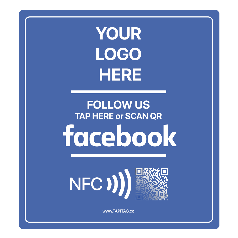 Facebook 200mm TAG NFC QR Code square 200mm tag