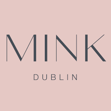 Mink Dublin logo on a pink background