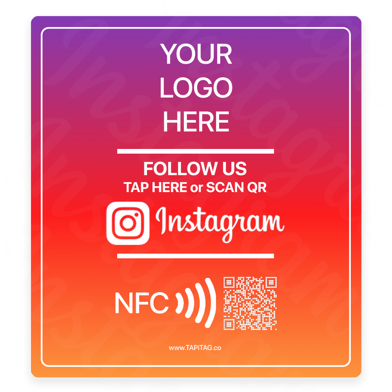 instagram 200mm TAG NFC QR Code square 200mm tag