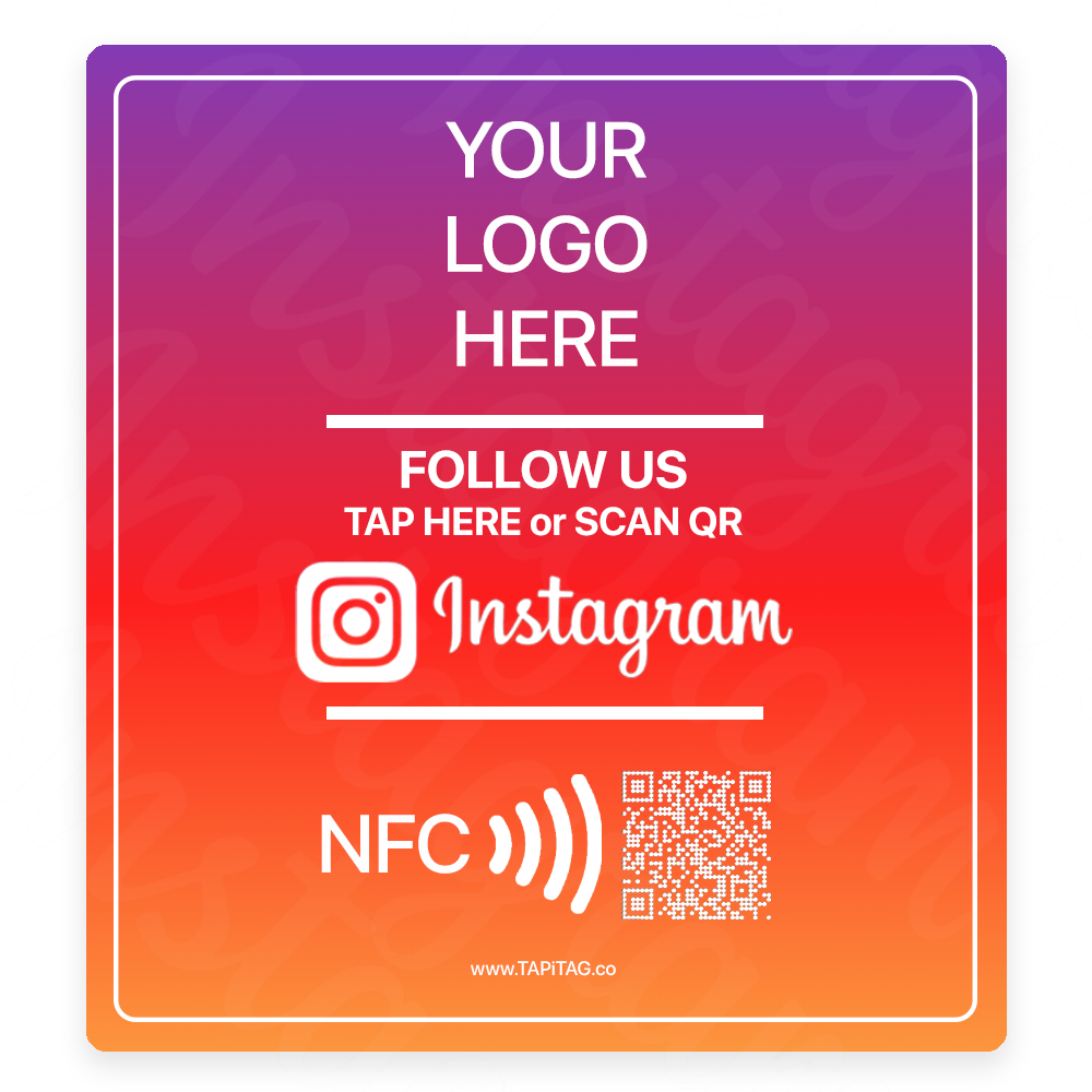 instagram 200mm TAG NFC QR Code square 200mm tag