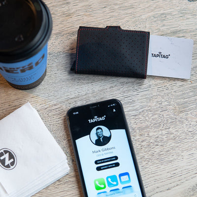 Black Marble NFC Digital Business Card Cafe Nero Shop