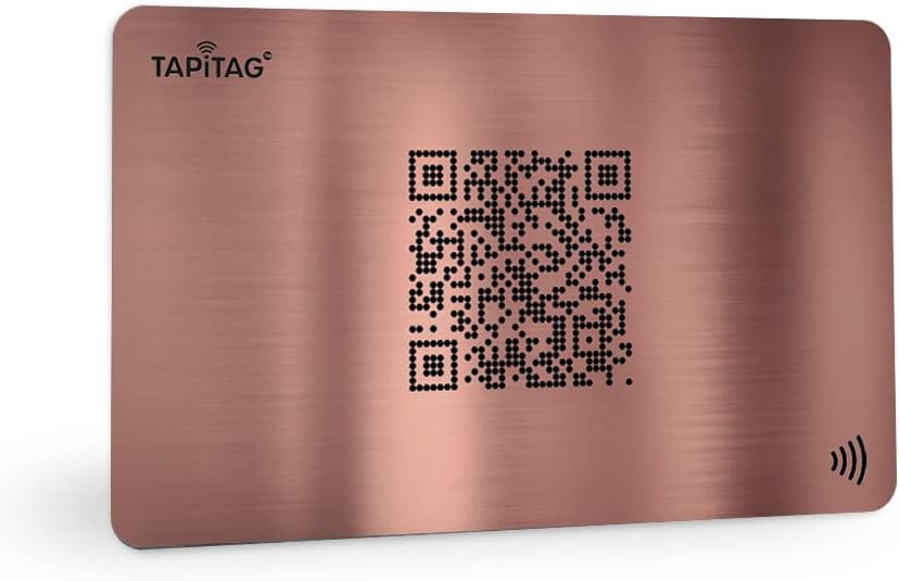 TAPiTAG NFC Tag + QR Digital Business Card Metal