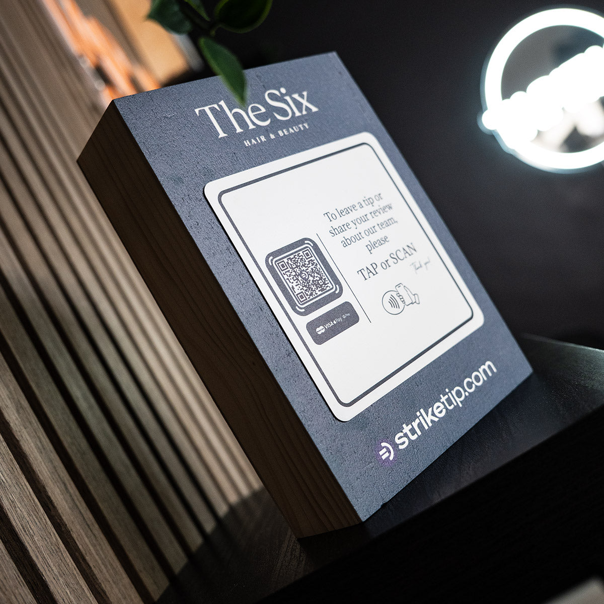 The six Striketip branded TAPiTAG smart Display with NFC & QR CODE