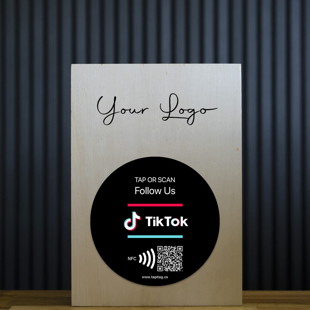 A5 Wood Box Table Talker | TikTok NFC Tag