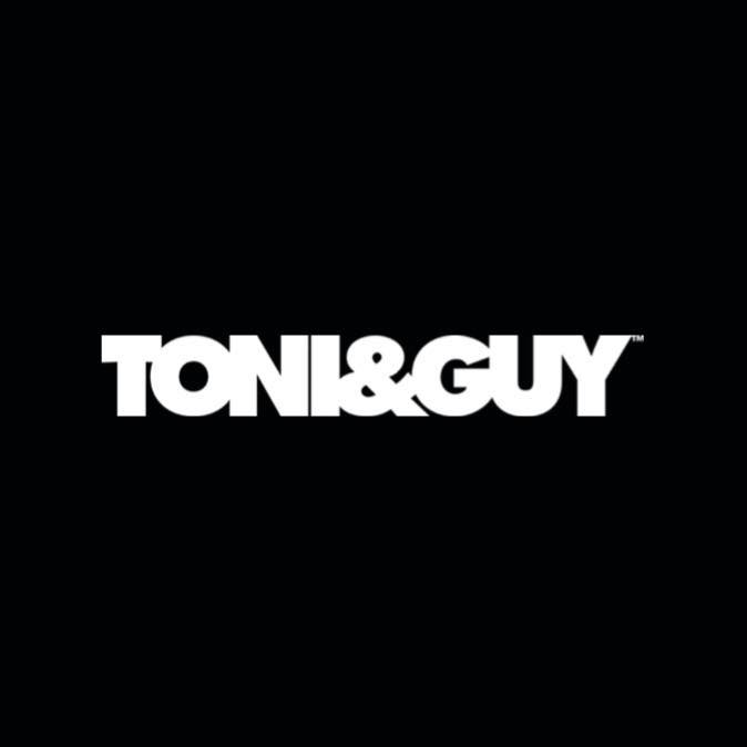 Toni & Guy logo on a black background