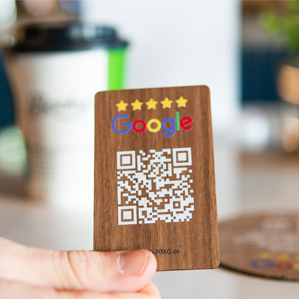 Walnut NFC QR Code google review card 