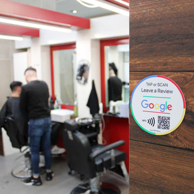 TAPiTAG Google NFC QR Tag barber Get more reviews