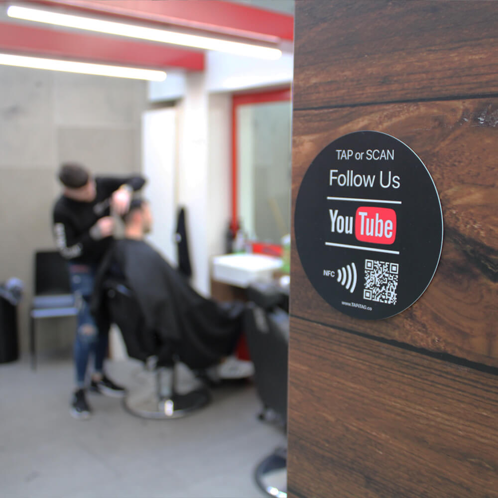 TAPiTAG YouTube NFC QR barber Get more followers