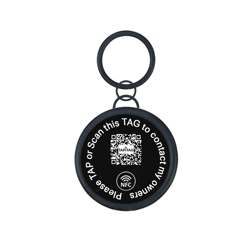 TAPITAG CONTACTLESS DIGITAL PET TAG BLACK METAL