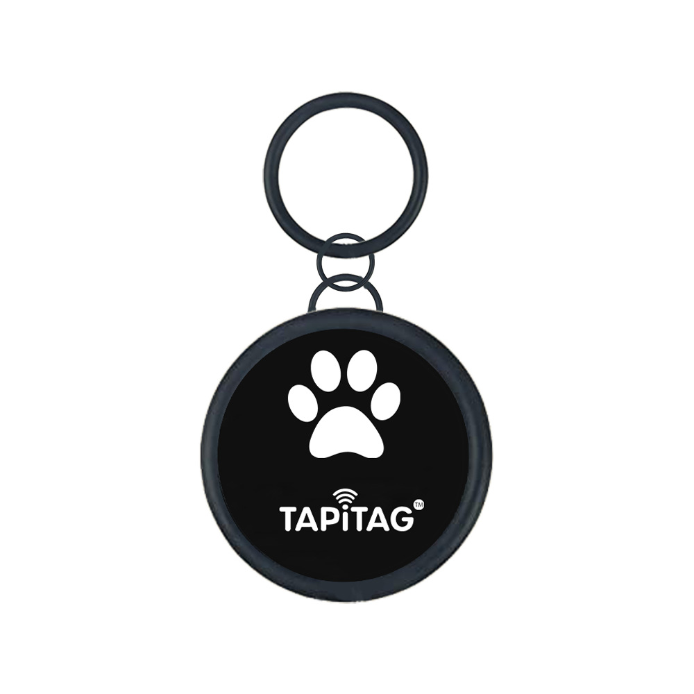 TAPITAG CONTACTLESS DIGITAL PET TAG BLACK METAL