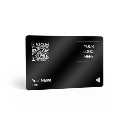 Black matte PVC smart business card with sliver print 