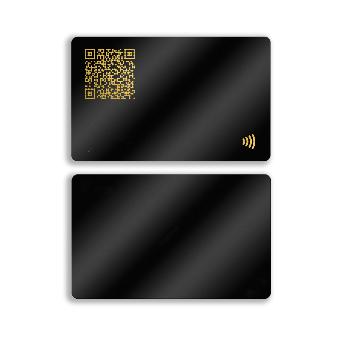 black and gold pvc NFC Digital Business Card  front and back 
