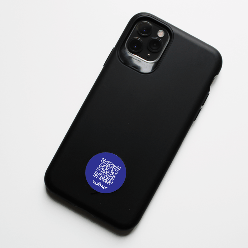 TAPITAG qr nfc slim tag for iphone android blue