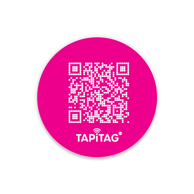 TAPITAG qr nfc slim tag for iphone android pink