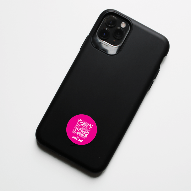 TAPITAG qr nfc slim tag for iphone android pink