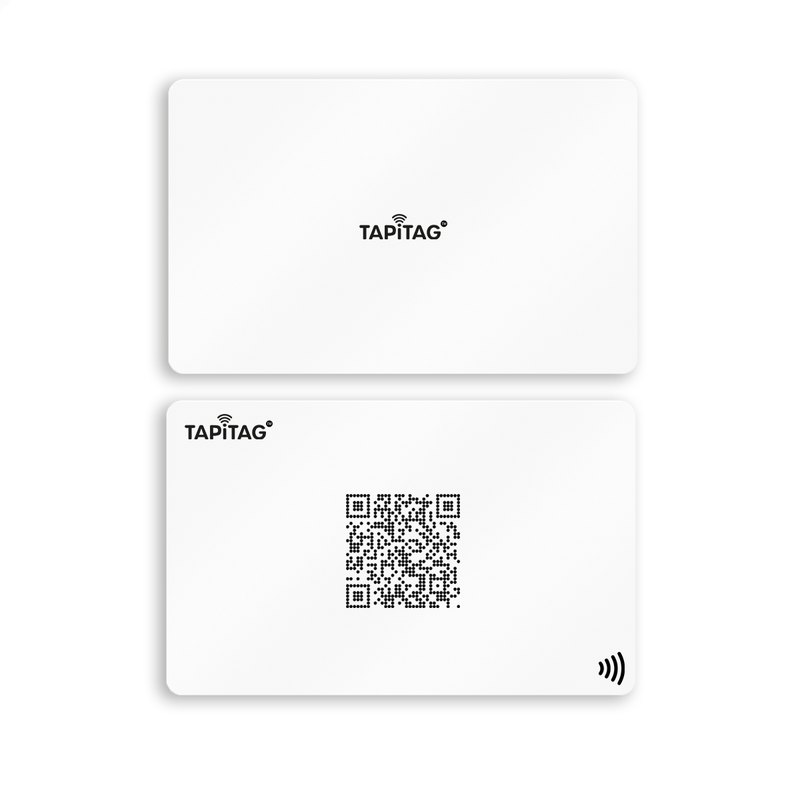 White PVC digital business card front and back 