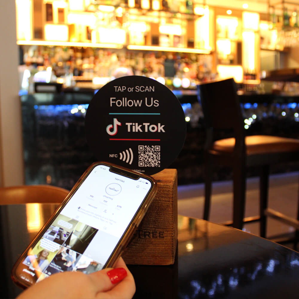 TIK TOK NFC Social Media Tag at hotel 