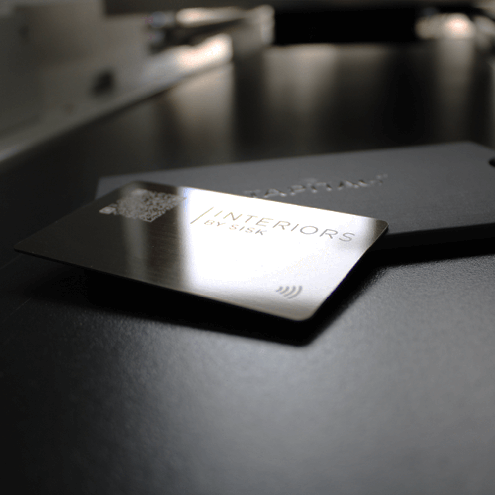 Executive gunmetal NFC  Digital Business Card with TAPiTAG packaging 