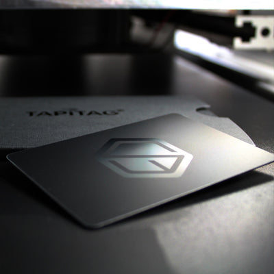 Black PVC stealth NFC Digital Business Card with custom logo