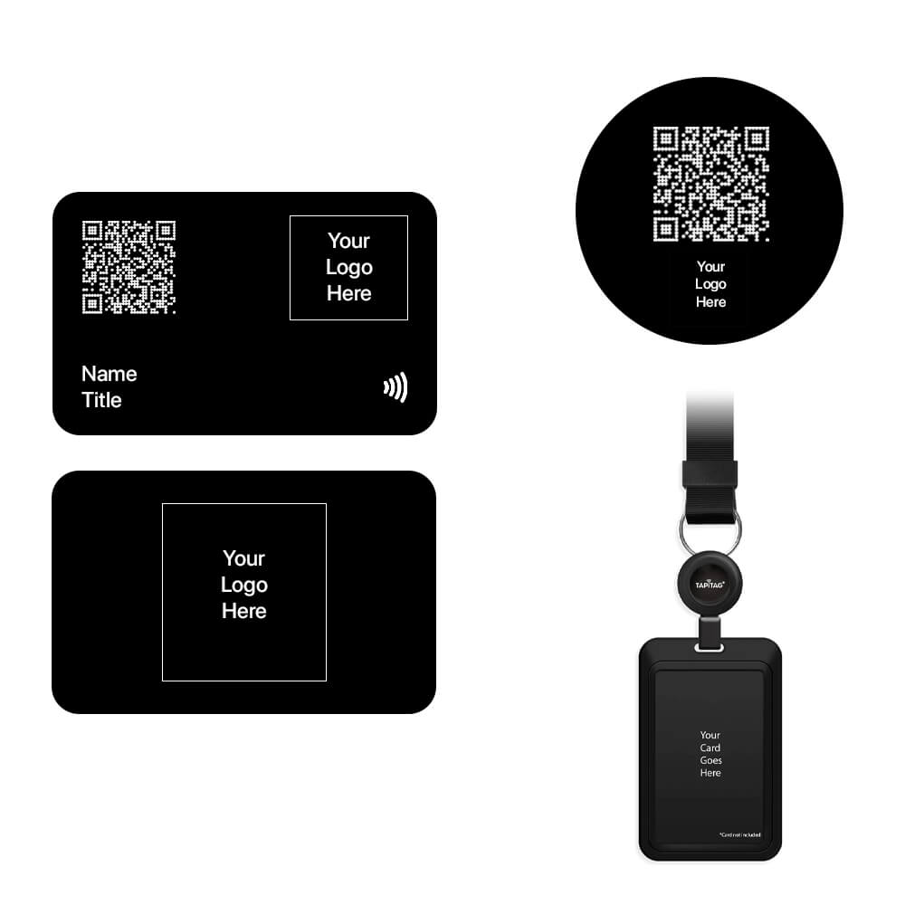Black NFC-Enabled Digital Business Card bundle pack