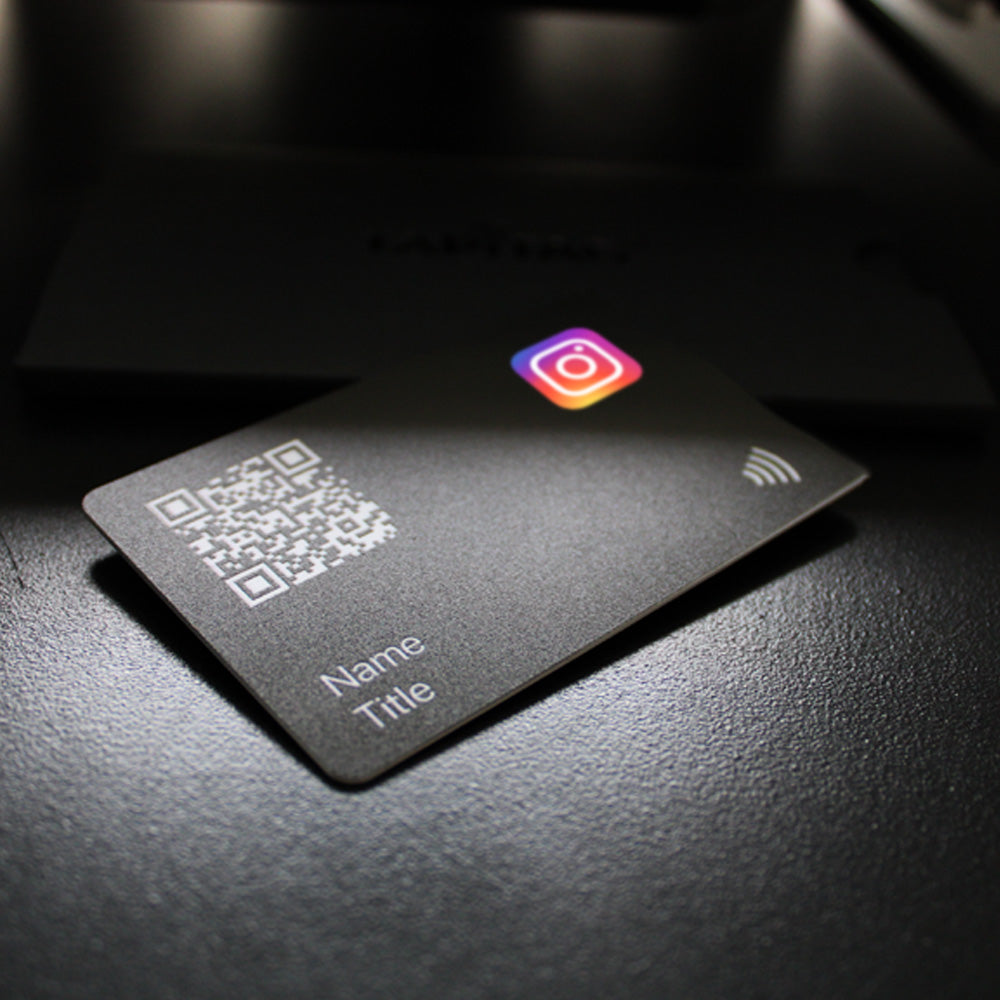 NFC Digital Business Card Black with full color print finish