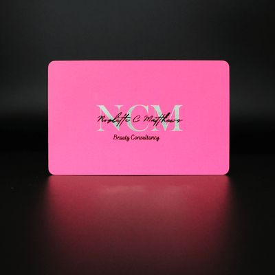 pink NFC-Enabled Digital Business Card with silver foil print