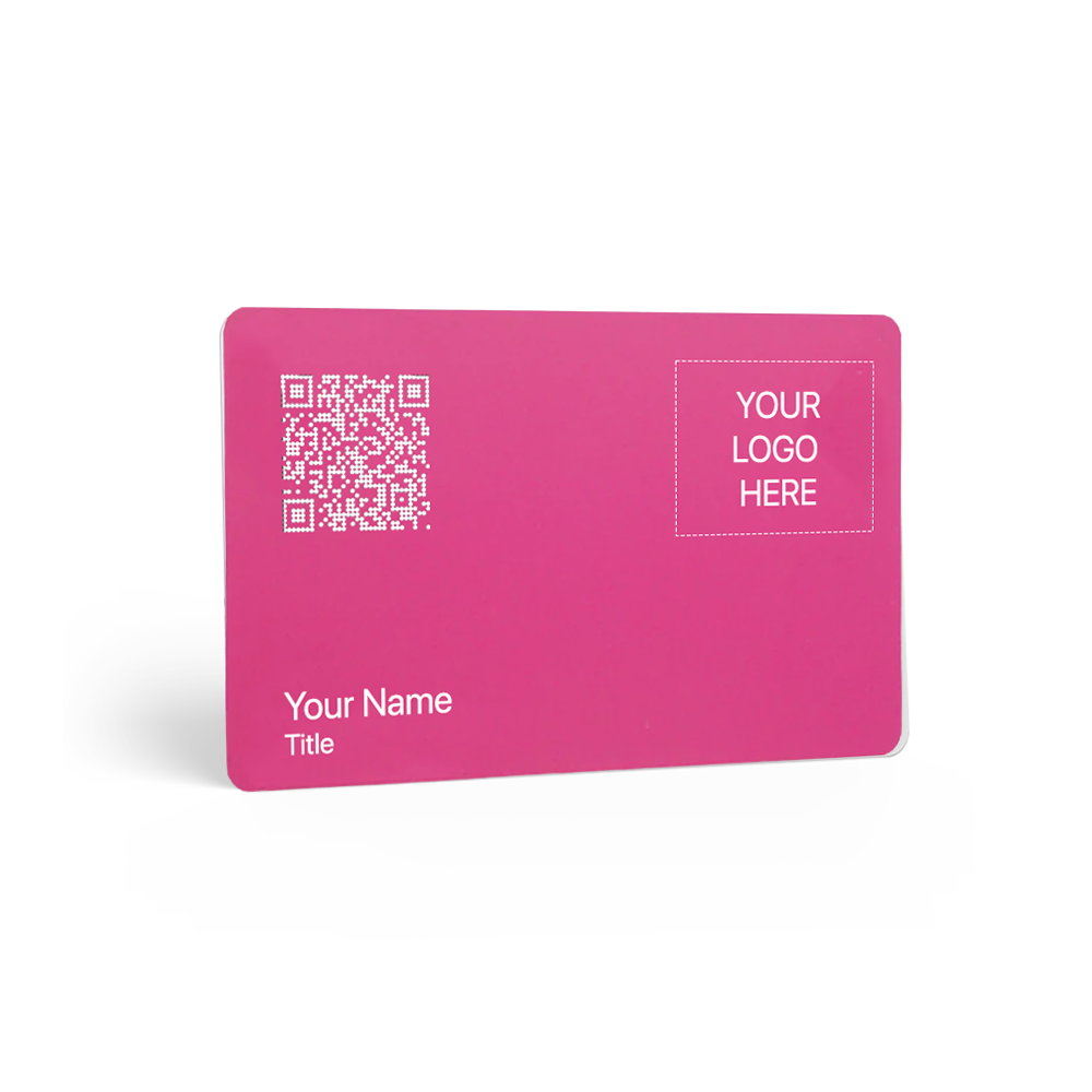 Hot pink PVC NFC-Enabled Digital Business Card with sliver print 