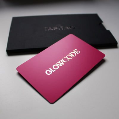 Front of hot pink NFC-Enabled Digital Business Card 