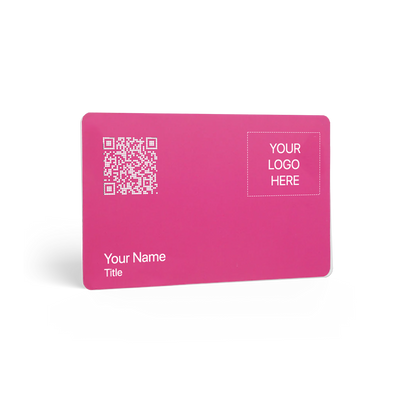 Hot pink PVC NFC-Enabled Digital Business Card with sliver print 