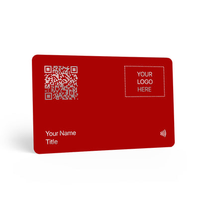 Matte red PVC, sliver print NFC-Enabled Digital Business Card