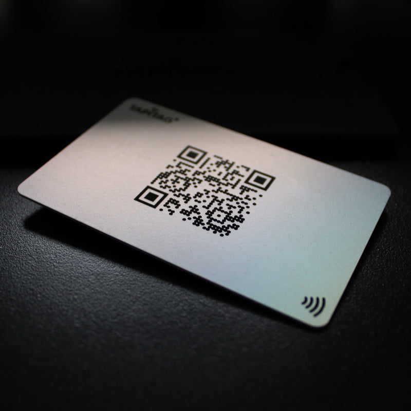 Back of shimmy digital business card TAPiTAG 