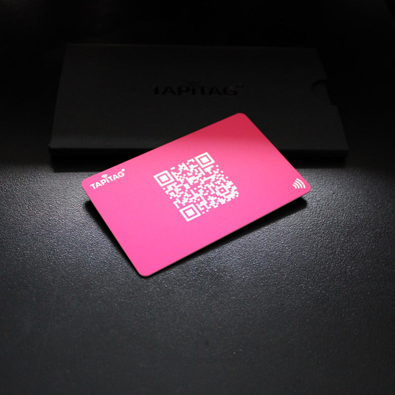 Back of digital business card with QR code 